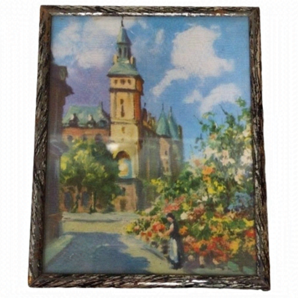VintageΒ Miniatureβ Framed Print Andre Franchet Paris Street Scene